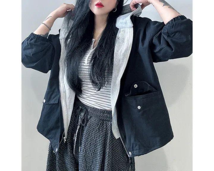 (후드탈부착) 스트링 오버핏 야상 점퍼 상세 이미지 29