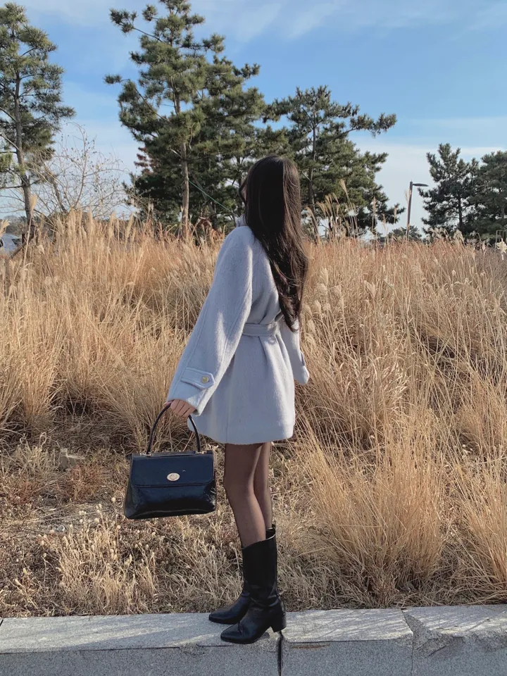 [ 인스타폭주/ wool 60% ] 헤이즐 하이넥 하프 울 누빔 코트 상세 이미지 21