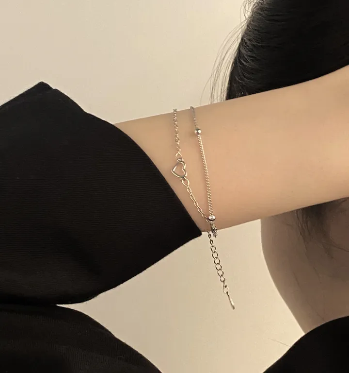 당일출고❤변색,알러지❌ 하트볼 레이어드 팔찌 우정 커플 써지컬 소원 비즈 원석 팔찌 생일 선물 커플템 우정템 가을 겨울 하객룩 BR-001 BR-006 BR-016 BR-026 상세 이미지 12