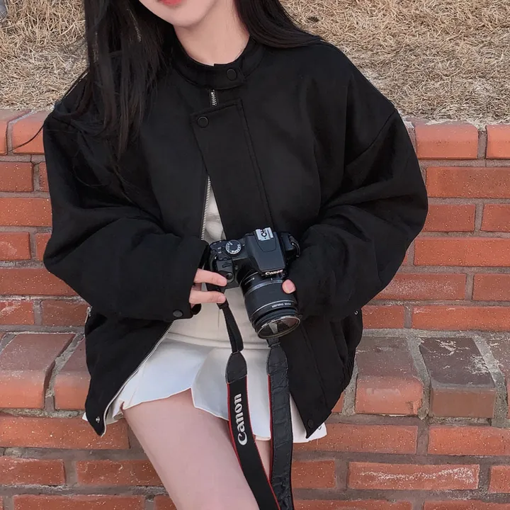 [오버핏!🖤/주문폭주✨]모던 바이커 스웨이드 아방 블루종 오버핏 자켓 상세 이미지 24