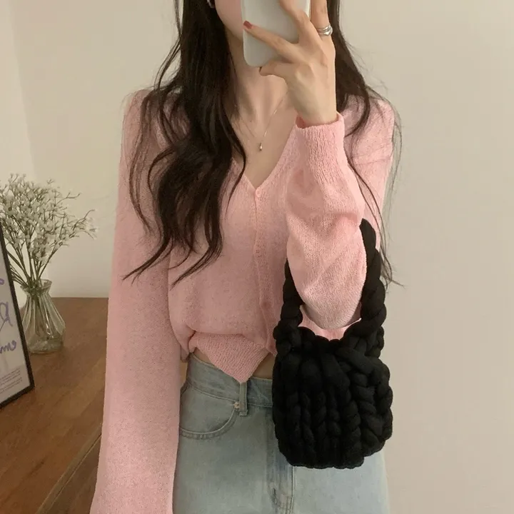 [여름까지] 소브 파스텔 V 크롭 가디건(5color) 상세 이미지 8