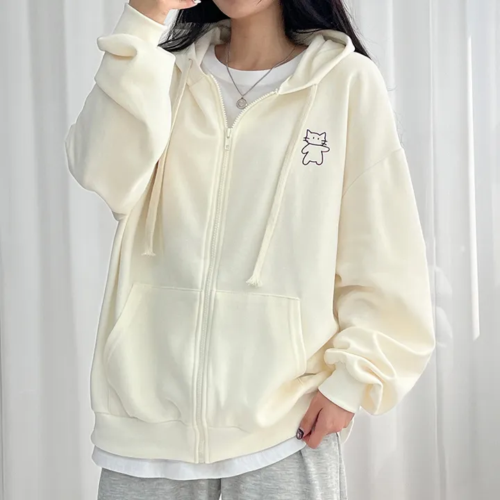 냥냥이 백레터링 오버핏 후드집업 ✔️후드집업 후드 집업 오버핏후드집업 캐릭터 뒷나염 교복후드집업 학생후드집업 빅사이즈 상세 이미지 13