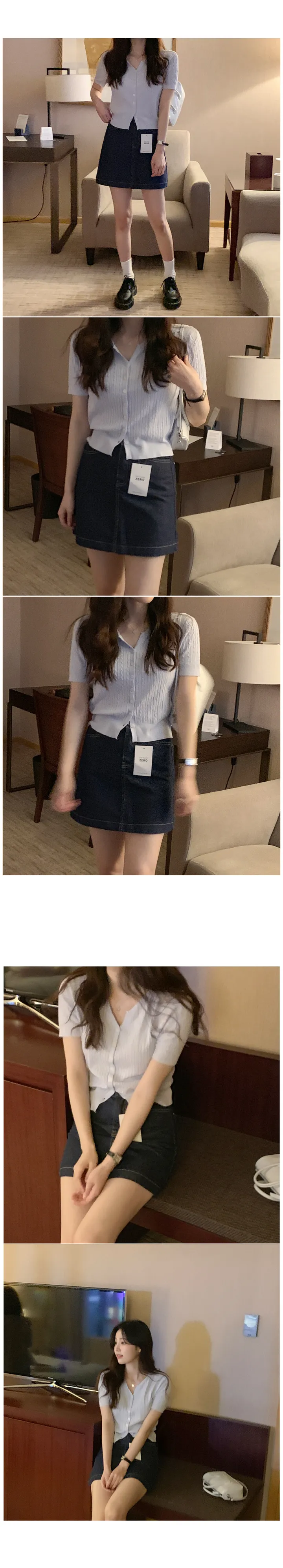 [기획]폰트 케이블 반팔 니트 가디건 (5color) 상세 이미지 6