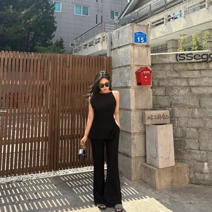 로케 글램핏 홀터넥 나시 투피스 세트   *썸머,부츠컷,밴딩,슬림,팬츠바지 상세 이미지 13