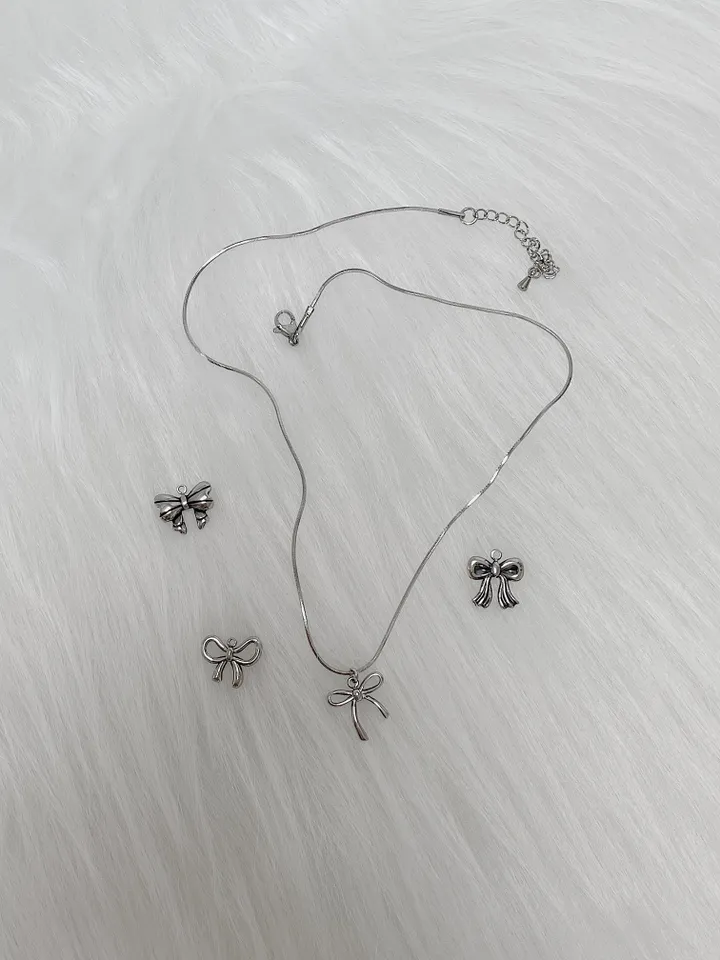 🖤주문폭주🖤 써지컬스틸 뱀줄 리본 목걸이 (4type/3size) 상세 이미지 8