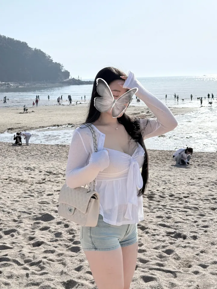 *청순치트키템* 썸머 리본 플레어 프릴나시 가디건세트 1color/ 여름가디건 나시가디건세트 시스루가디건 가디건나시셋업 살안타템 상세 이미지 12