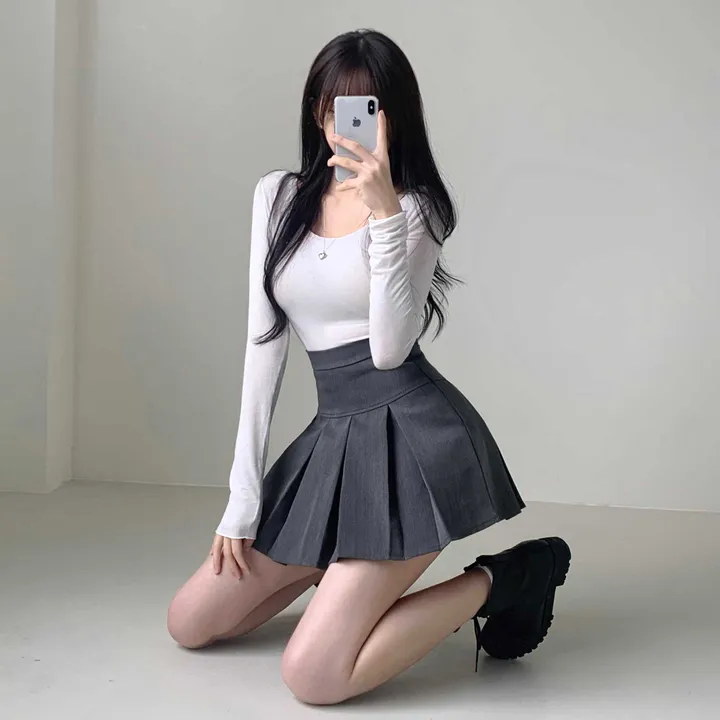 [핏보장🖤/속바지O] 모어 하이웨스트 반플리츠 A라인 테니스 미니 스커트 치마 상세 이미지 9