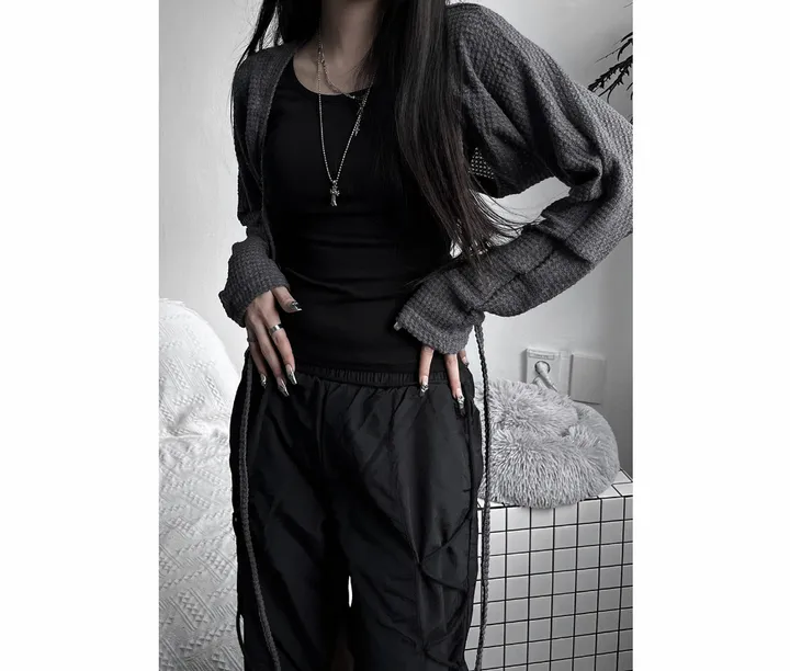 bolero strap waffle cardigan 상세 이미지 10