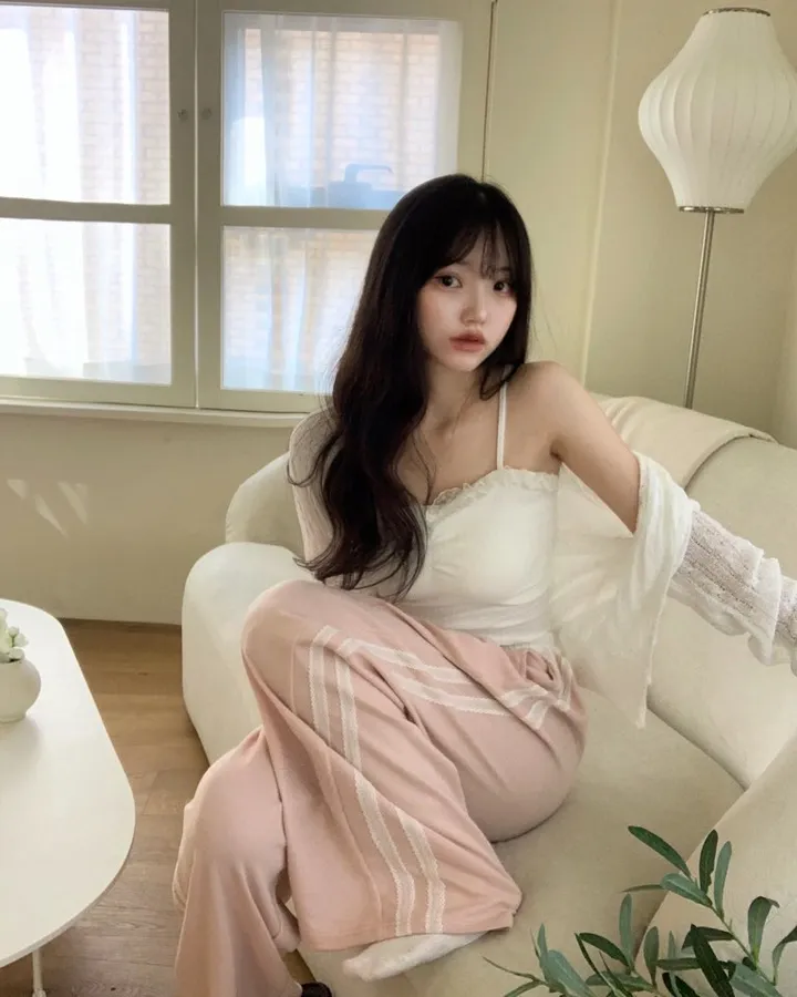레이즈 줄point🩷 와이드핏 면 트레이닝 배색팬츠 pt -5col 상세 이미지 1