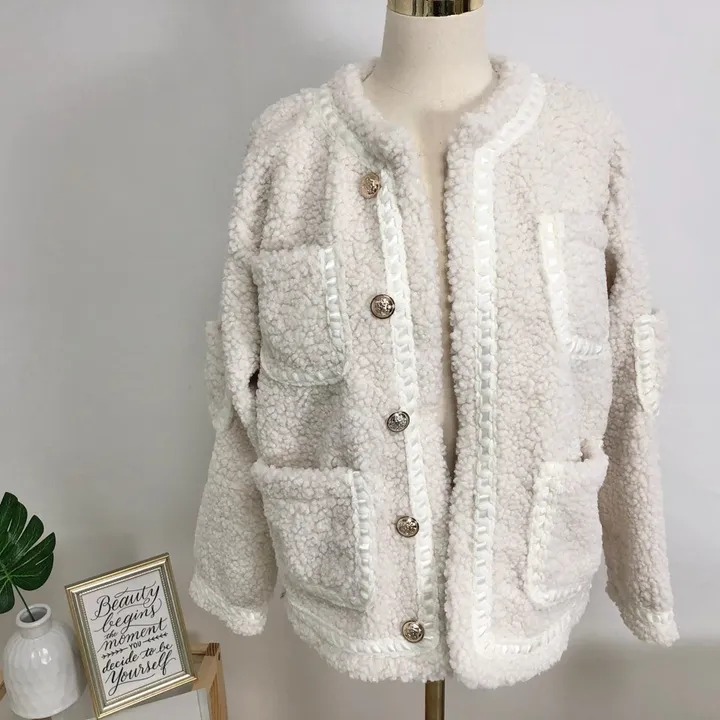 실물이 더 예쁜 3color: 트위드 양털 포켓 무스탕 자켓 상세 이미지 39