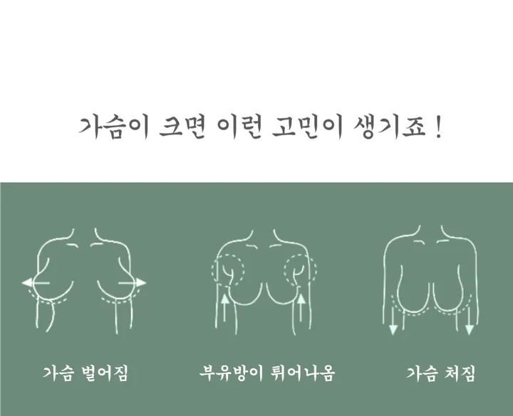 [당일출고][B-F컵]큰컵 미니마이저브라 가슴 작아보이는 압박 처진가슴 잡아주는 노와이어브라브라 상세 이미지 5
