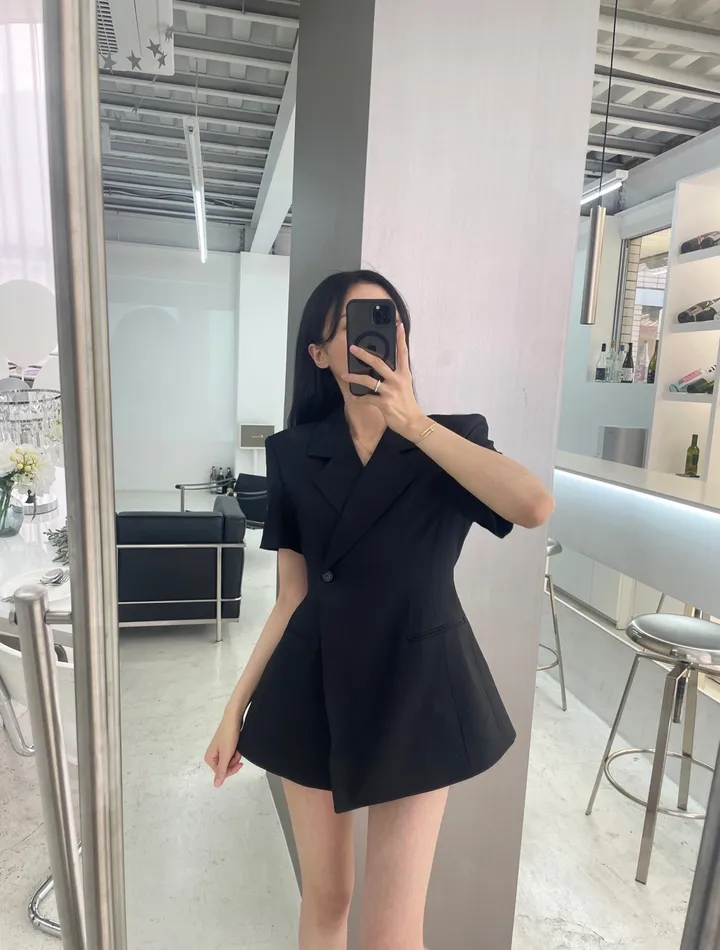[무조건‼️/여름하객룩/체형보정] 반팔 랩 라인 자켓 3color 상세 이미지 8