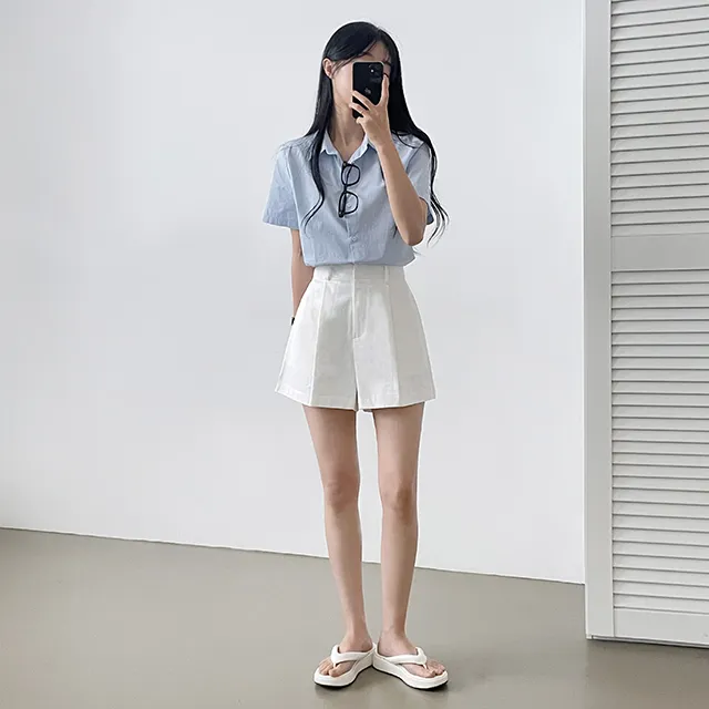 [Made/탄탄한퀄리티!] 메이비 코튼 핀턱반바지 숏팬츠 4color 상세 이미지 10