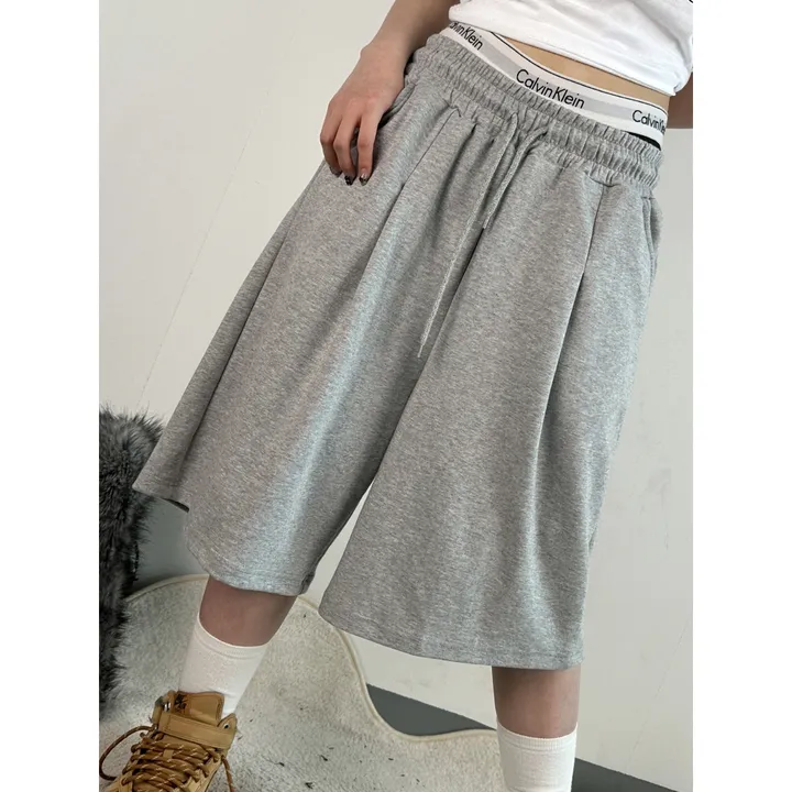 [UNISEX/기획특가/2size!]원턱 라인 루즈 와이드 버뮤다 트레이닝 하프 팬츠(5color) 상세 이미지 13
