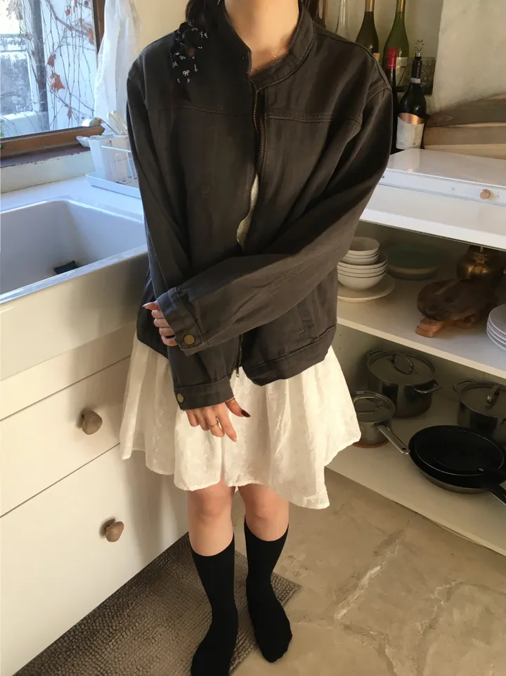 [봄신상💐](2colors/주문폭주🎉/투웨이) 빈티지 블루종 코튼 면 라이더 점퍼 자켓 jk 상세 이미지 89