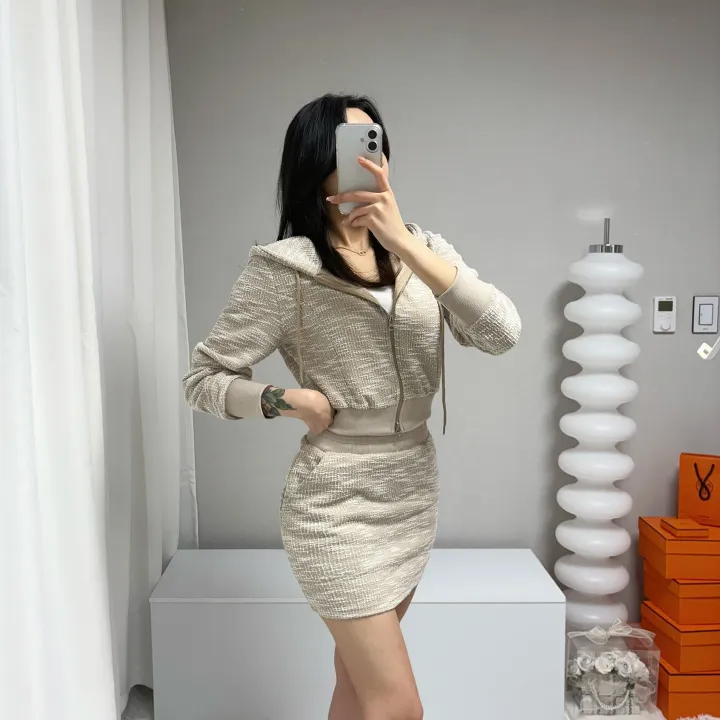 *고급져요, 최저가* 트위드 후드집업 스커트 세트 / 치마바지 / 투웨이 집업 / 집업세트 / 투피스 / 트레이닝 상세 이미지 9