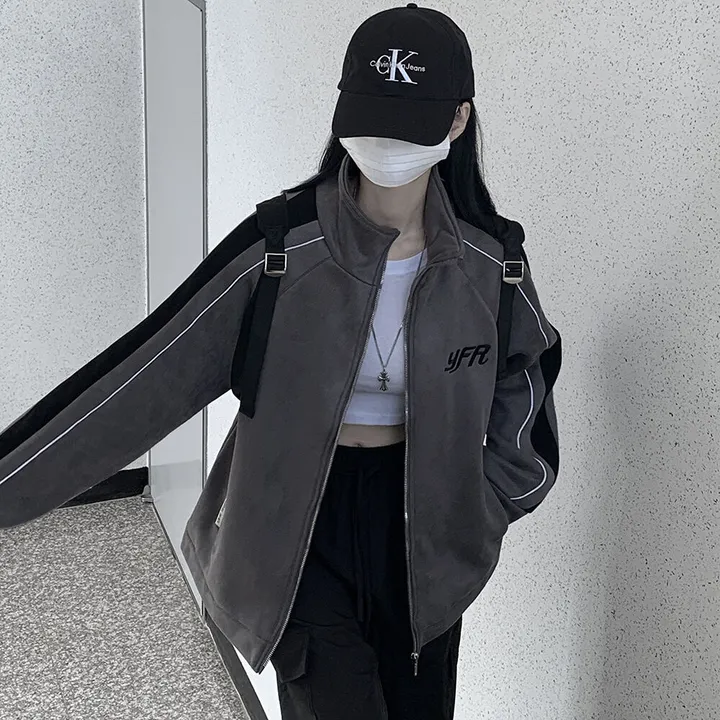 [보온력갑!/겨울까지] 스웨이드 하이넥 배색집업 오버핏 후리스자켓 점퍼 상세 이미지 7