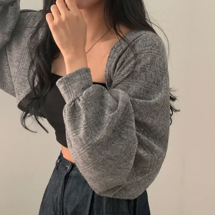 [팔뚝살커버~] 사계절내내! 볼레로 크롭 니트가디건 - 3color 상세 이미지 10