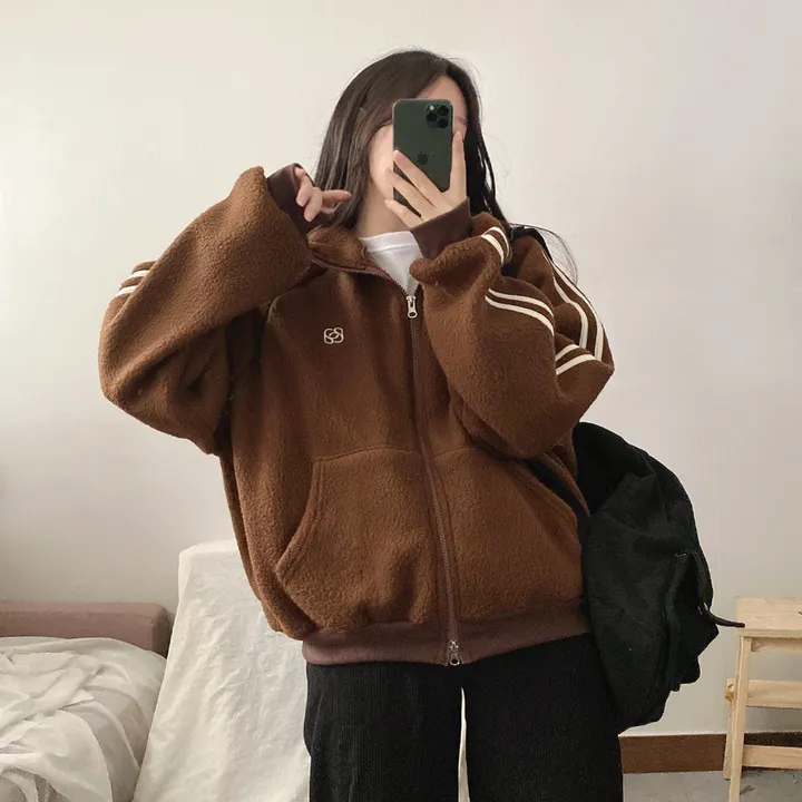 겨울*[포근/따뜻데일리!] 로지 양털뽀글이 두줄져지 투웨이 후리스 집업점퍼 4color 상세 이미지 17
