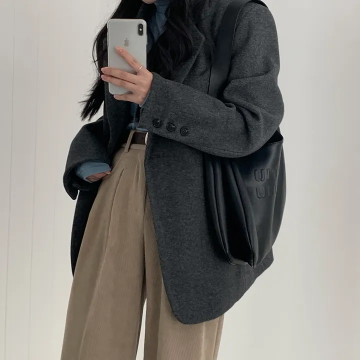 [wool100%/브랜드공정]  윈터 싱글 투버튼 카라 리얼 울 자켓 블레이저 - jk 상세 이미지 40