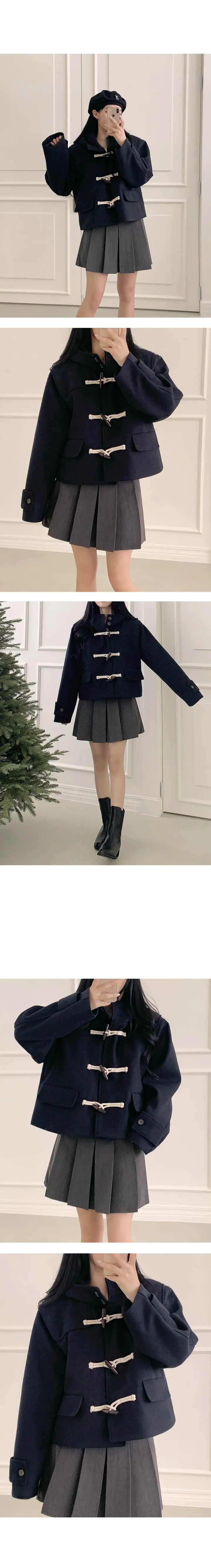 [MADE/울50%+누빔안감/국내제작] 파이 후드 떡볶이 더플 숏코트(3 colors) 상세 이미지 24