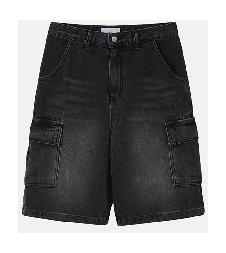 [UNISEX] 카고 데님 청 워싱 버뮤다 반바지 팬츠 (2color) 상세 이미지 46