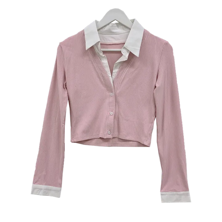 [오픈가능/한벌로끝-!] shirt cardigan layered long-sleeved shirt [ 셔츠 가디건 레이어드 긴팔티 ] 상세 이미지 11