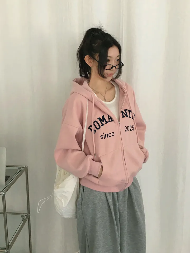 [퀄보장!🤍/6color 자수레터링 아방핏 데일리 후드집업] 로맨틱자수레터링후드집업 상세 이미지 21