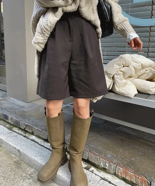 프라하 기모 하프 슬랙스 - 2 color