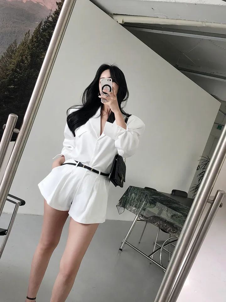 [투피스set]오버 자켓 팬츠 세트 점프수트 상세 이미지 3