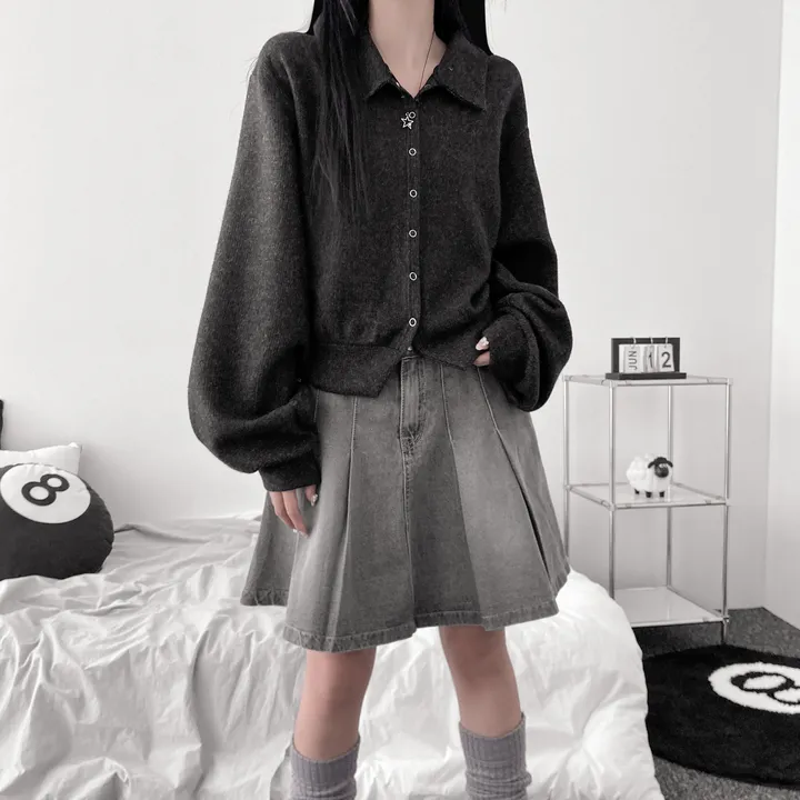 [아방핏, 꾸안꾸등극 ] Balloon collar cardigan [ 벌룬 카라 스냅 단추 아방 가디건 ] 상세 이미지 6