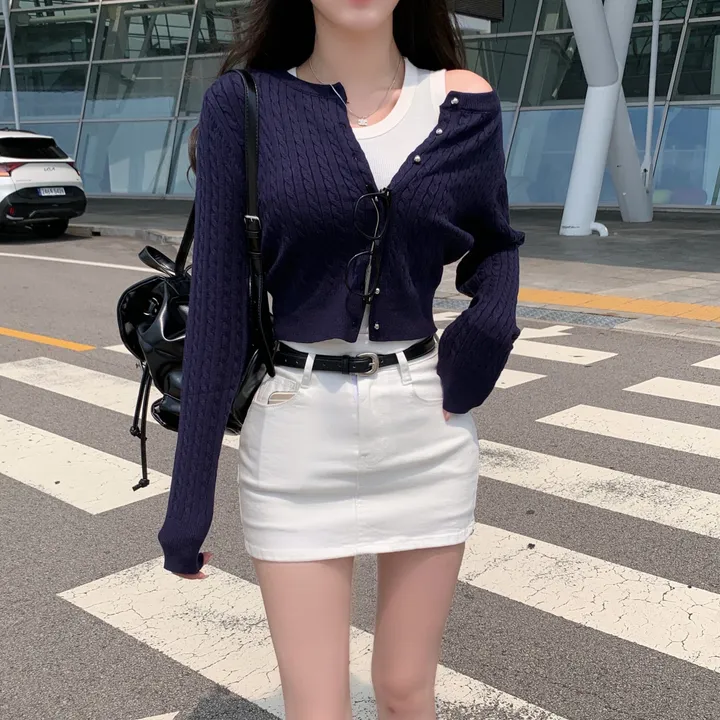 [ 인스타폭주 ] 프론 꽈배기 크롭 니트 가디건 상세 이미지 14