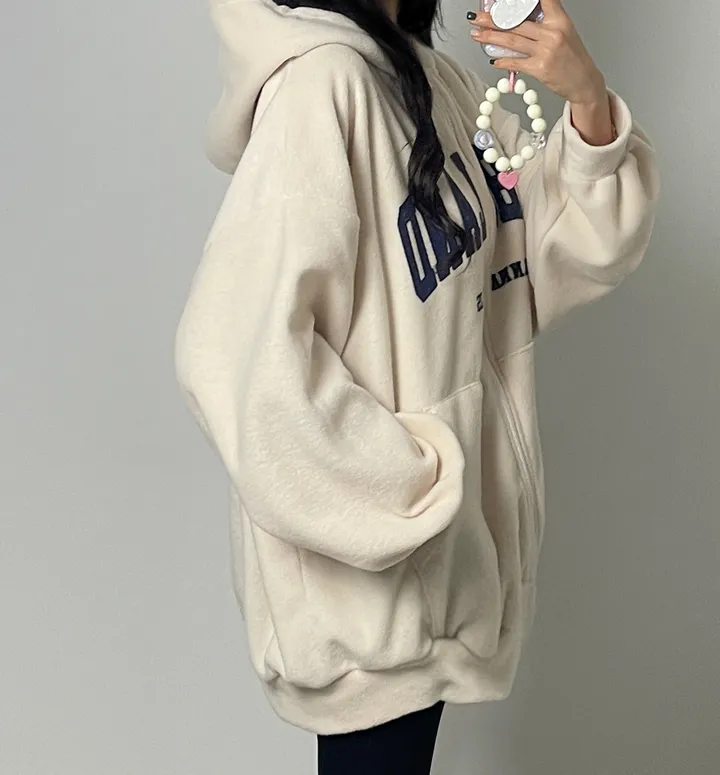 (*포근/가벼움*) 마리 후리스 점퍼 플리스 후드 집업 양털 털 겨울 빅사이즈 루즈핏 오버핏 남녀공용 잠바 아우터 상세 이미지 10