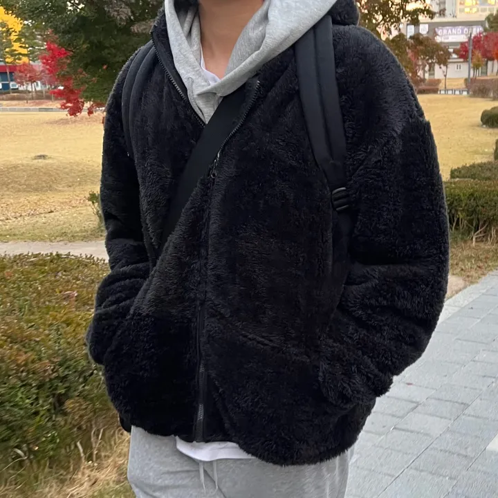 3size 남녀공용 커플룩 양털 후리스 후드집업 2color 상세 이미지 41