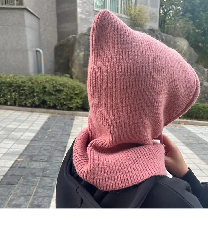 [리뷰증명🔥고퀄/당일🚀] 왕도톰 와이드 니트 넥워머 남녀공용 커플 겨울모자 후드 바라클라바 상세 이미지 28