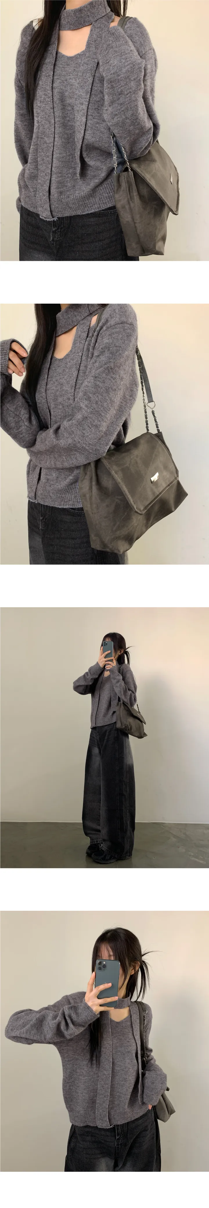 메른 빈티지 그레이시 마블 보부상 숄더백 상세 이미지 5