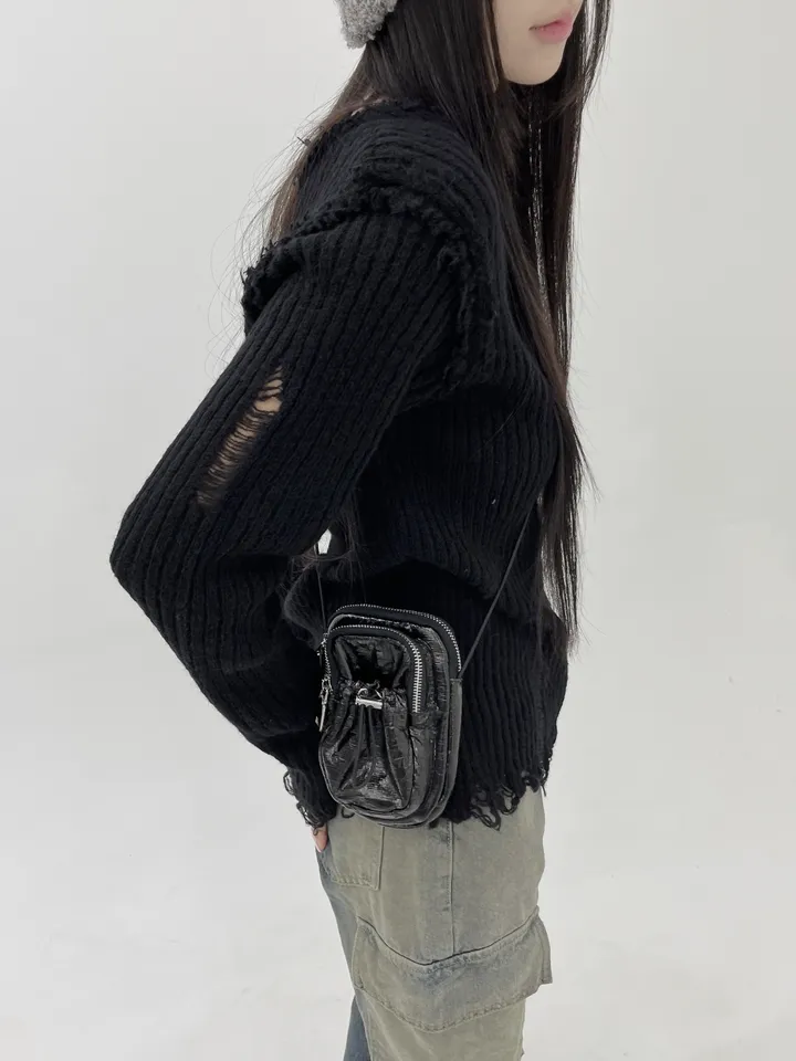 [3color]글로시 / 나일론 스토퍼 미니백 glossy mini crossbag (가벼운 데일리 가방 유니크 쁘띠 스트링 크로스백) 상세 이미지 23