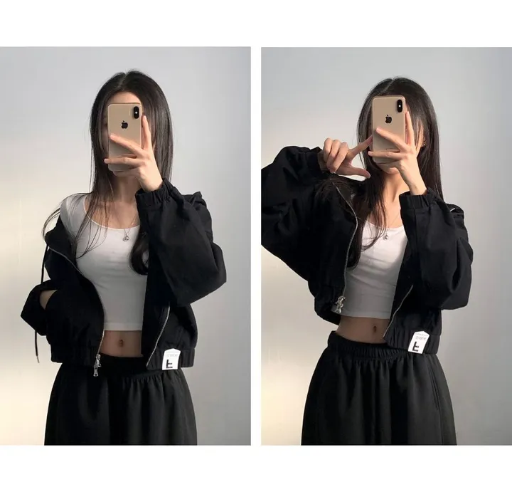 [얼굴소멸/핏잡혀있는] 루니 코튼 루즈핏 후드 집업 점퍼  크롭 후드 자켓 상세 이미지 25