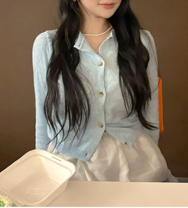 [너무 예뻐요../색감보장] 젤라또 레이어드 캐시미어 라운드 크롭 단추 니트 가디건 (9 col) 봄가디건 기본텝 상세 이미지 40