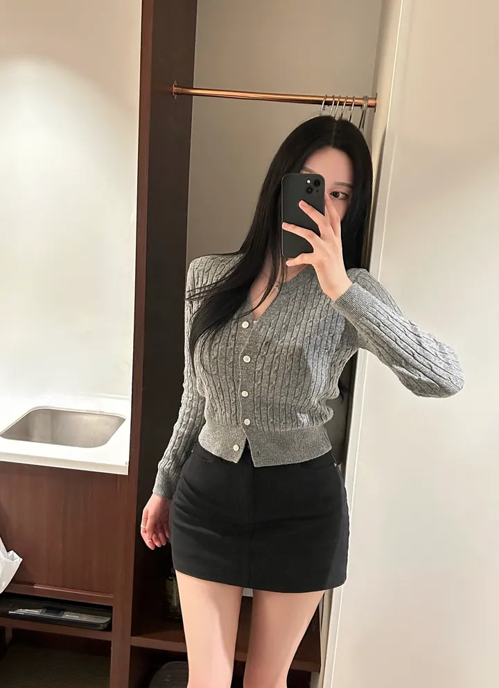 봄데이트룩🩷 밀크 꽈배기 가디건 ( 봄가디건 봄옷 가디건 긴팔가디건 꽈배기가디건 크롭가디건 개강룩 벚꽃 데이트룩 니트가디건 간절기 ) 상세 이미지 2