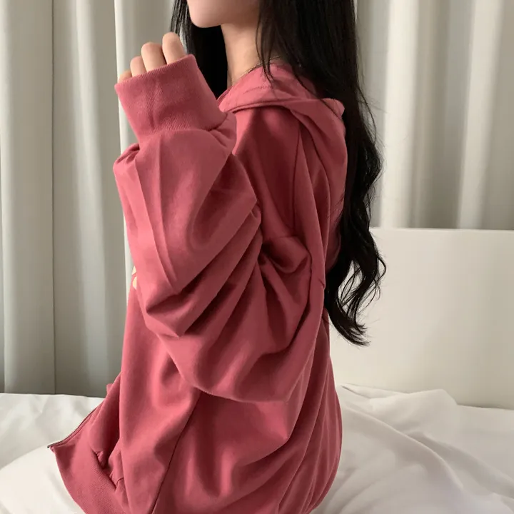 [기모추가!/만족도100%] 크루아상 발포 오버핏 레터링 후드집업,점퍼 - 4color 상세 이미지 29