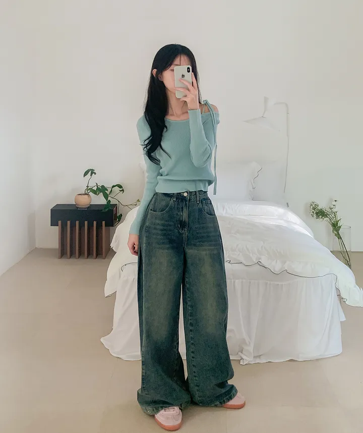 [핏강추!/사이드핀턱/-3XL] 오스틴 와이드핏 밑단 스냅 단추 워싱 데님 팬츠 4colors 상세 이미지 18