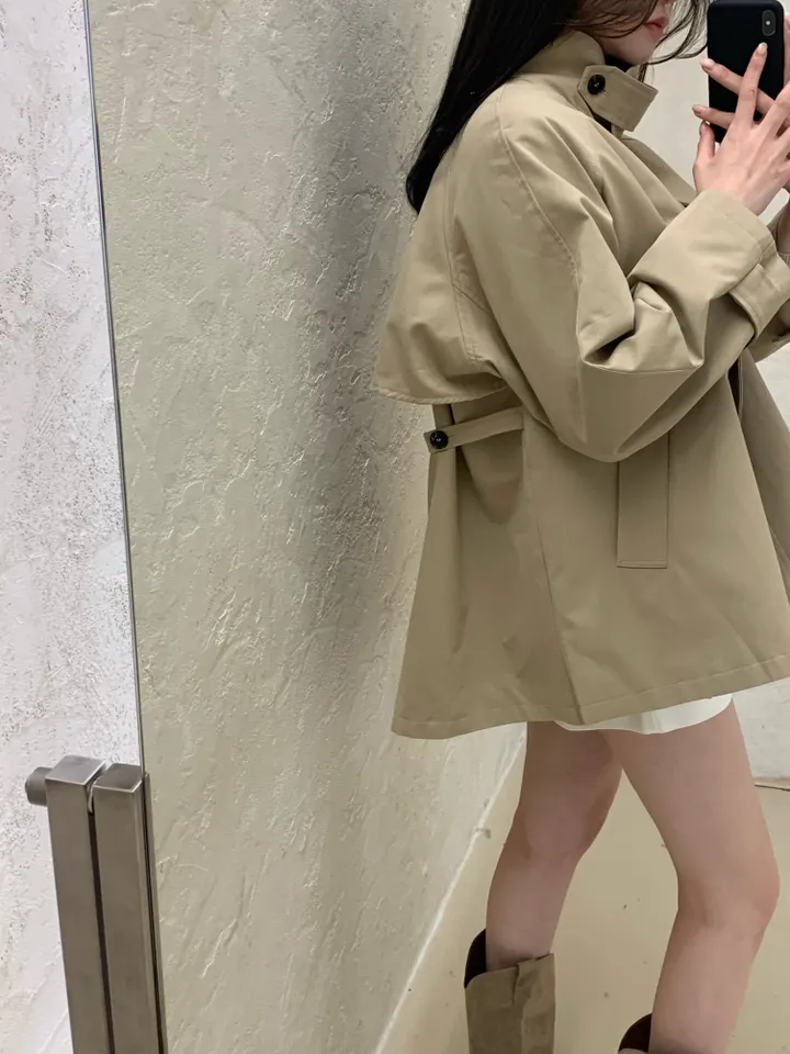 케이프 하프 트렌치코트 야상 자켓 상세 이미지 2