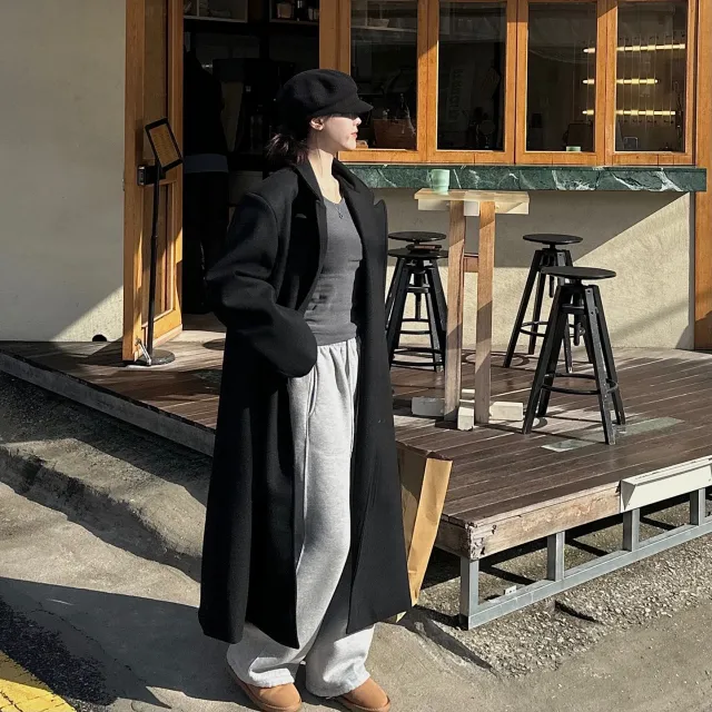 [울40%/*국내*]맥시 롱 루즈핏 기본 심플 롱코트 / #키큰녀 강추 (2color) 상세 이미지 8