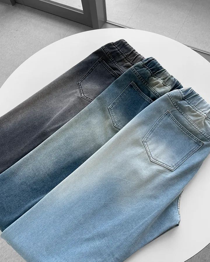 [~2XL] 마블 소프트 워싱 허리 밴딩 와이드 일자핏 데님 팬츠 바지 상세 이미지 53