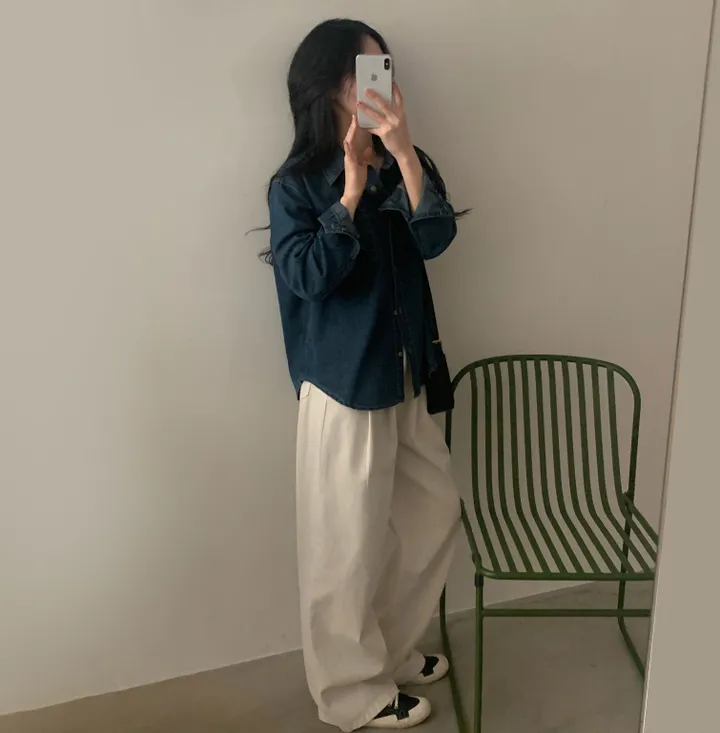 [여유핏🤍/논페이드원단*.*] 안느 데님 생지셔츠, 남방 - 4color 상세 이미지 36