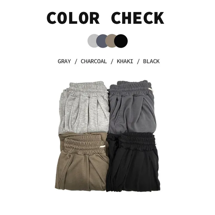 [기장선택/사계절팬츠] 루크 더블 핀턱 와이드 밴딩 롱팬츠 트레이닝 팬츠 4color 상세 이미지 4