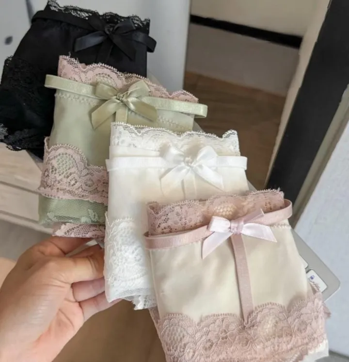 대박템🌸 아뜰리에 팬티 세트 / 섹시 고퀄 삼각 레이스 편한 통기성 예쁜 망사 데일리 시스루 우아한 로멘틱 끈 란제리 이벤트 남자친구 실크 상세 이미지 24