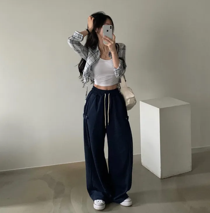 Made [봄컬러추가/🤍숏,롱!] 비어 사이드스냅 비죠, 버튼 롱와이드 트레이닝 추리닝 밴딩팬츠 - 12color 상세 이미지 38