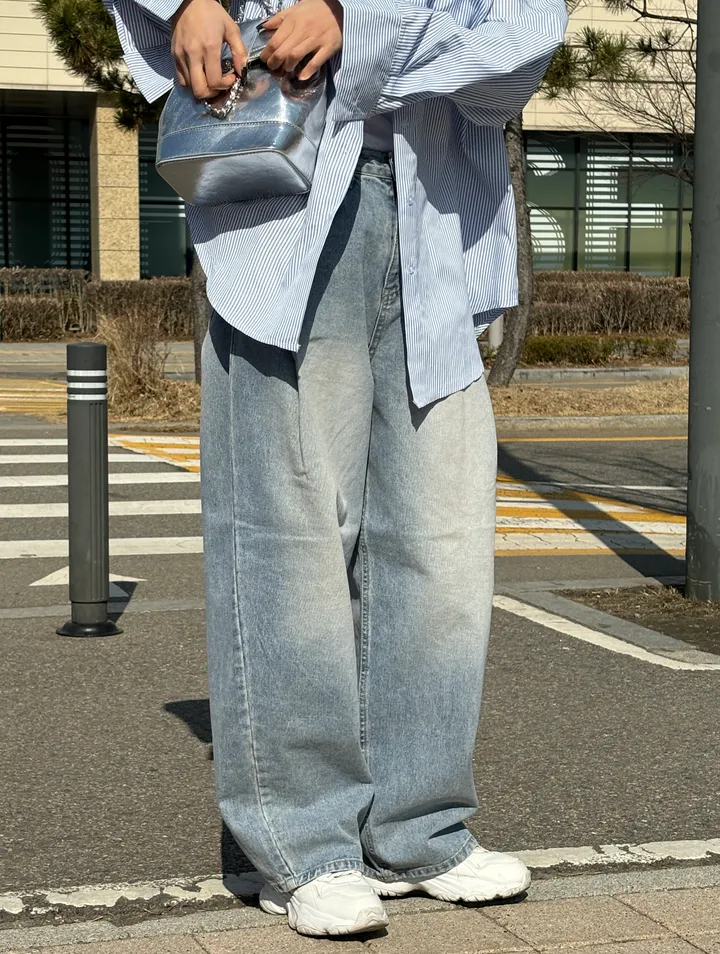 데일리 마린 핀턱 벌룬 와이드팬츠 상세 이미지 9